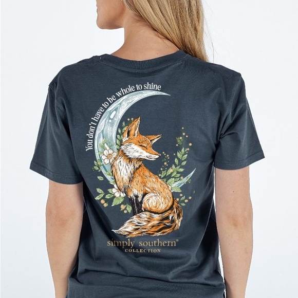 Simply Southern Tops - Simply Southern You Don’t Have to Be Whole to Shine Tee Women’s L Fox T-shirt